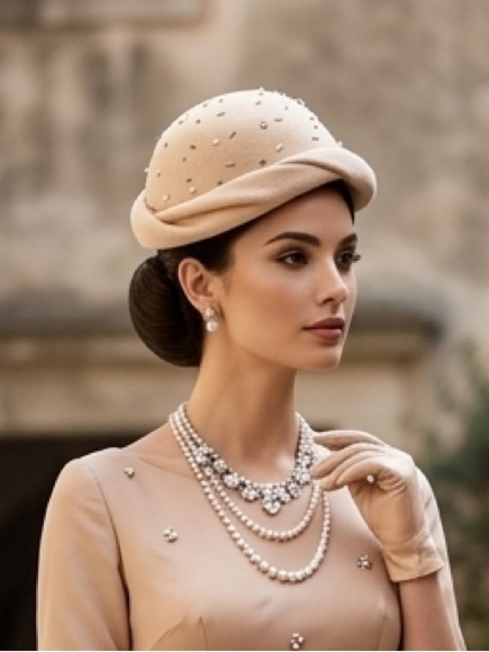 Vintage Glenover 100% Wool Beige Hat | Classic Structured Retro Style